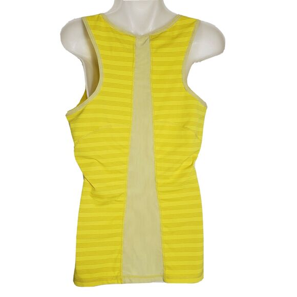 Oakley Womens Medium Tank Top Sleeveless Shirt Stiped Yellow Scoop Neck Stretch - Picture 2 of 10